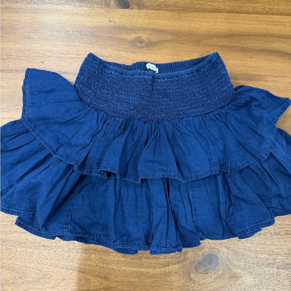 AE Tiered Ruffle Denim Mini Skirt